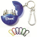 Mini 4-in-1 Screwdriver Tool Set with Split Key Ring and Carabiner